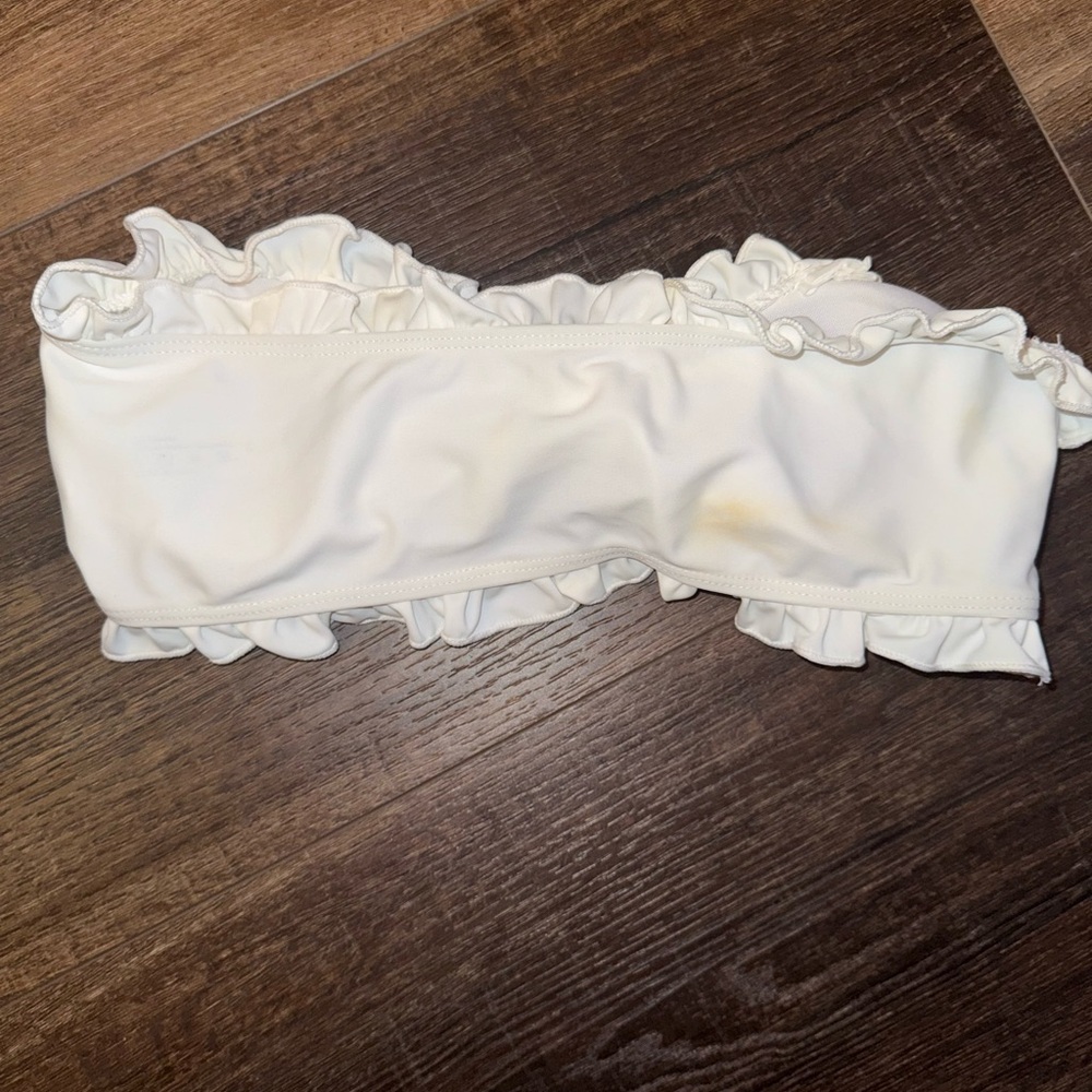 Cream Ruffled Bandeau Top - Picture 2 of 2